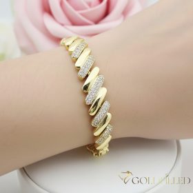   Antialergénny pozlátený náramok „Goldfilled“, dĺžka 17cm a šírka 10 mm, farba 14K
