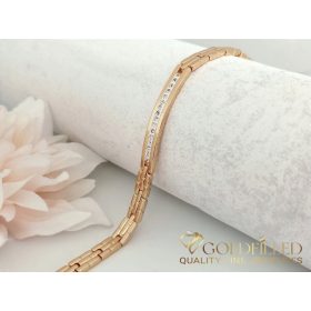   Antialergénny pozlátený náramok „Goldfilled“, dĺžka 19 cm a šírka 6 mm, farba 18K