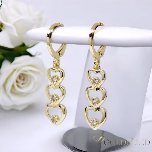 Goldfilled antialergické náušnice 36mm 14K farba