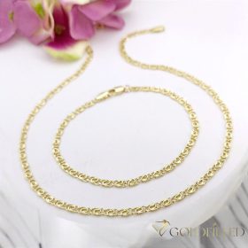   Antialergénny Goldfilled náhrdelník 45cm/3,2mmmm + náramok 19cm, farba 14K