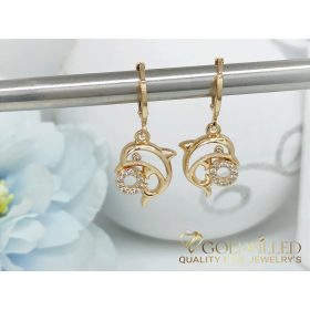   Goldfilled antialergické náušnice s delfínom 28mm 18K farba