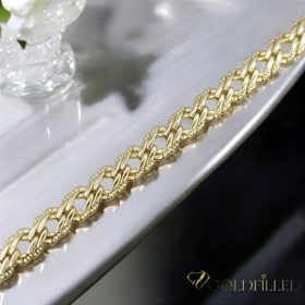   Antialergénny pozlátený náramok „Goldfilled“, dĺžka 19 cm a šírka 5,5 mm, farba 14K