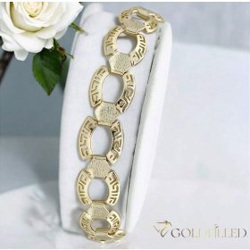   Antialergénny pozlátený náramok „Goldfilled“, dĺžka 17,5 cm a šírka 14mm, farba 14K