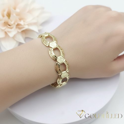 Antialergénny pozlátený náramok „Goldfilled“, dĺžka 17,5 cm a šírka 14mm, farba 14K