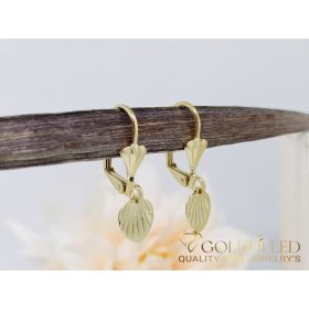 Goldfilled antialergické náušnice s listom 27mm 14K farba