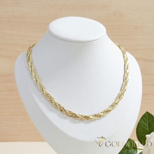 Goldfilled Antialergénny Luxusný Náhrdelník 50cm Dlhý a 7mm Široký Farba 14K