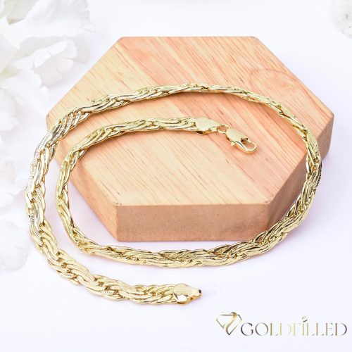 Goldfilled Antialergénny Luxusný Náhrdelník 50cm Dlhý a 7mm Široký Farba 14K