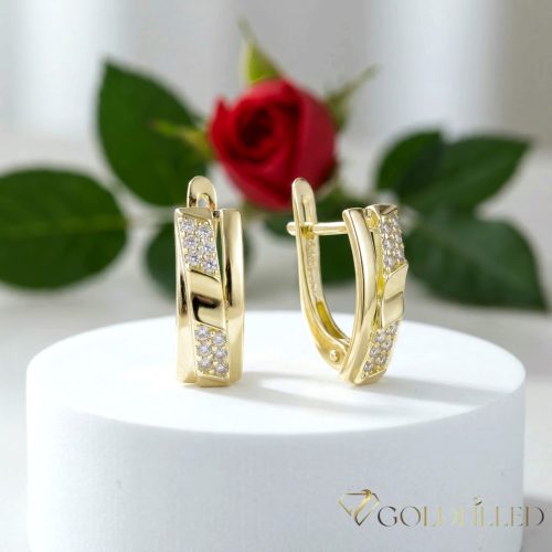 Goldfilled antialergénne náušnice 17 mm 14K farba