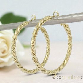   Goldfilled Antialergenní  Kruhové náušnice 50mm 14K farba	