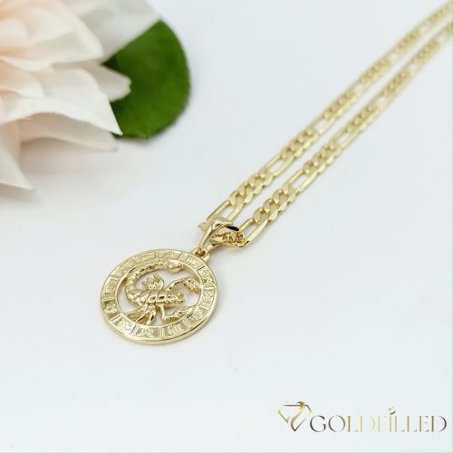 Antialergický náhrdelník Goldfilled 45cm / 4mm + prívesok škorpión 14K farba