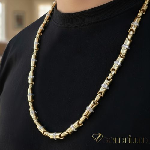 Goldfilled Antialergénny Luxusný Barakka Náhrdelník 70cm Dlhý a 8-9mm Široký (100g ! ) Farba 14K Multikolor