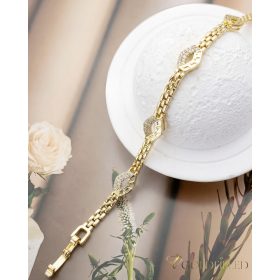   Antialergénny pozlátený náramok „Goldfilled“, dĺžka 19 cm a šírka 4-8 mm, farba 14K