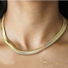   Antialergénny luxusný náhrdelník Goldfilled 45cm dlhý a 6,2 mm široký Farba 14K