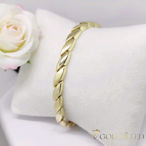 Antialergénny pozlátený náramok „Goldfilled“, dĺžka 17 cm a šírka 5 mm, farba 14K