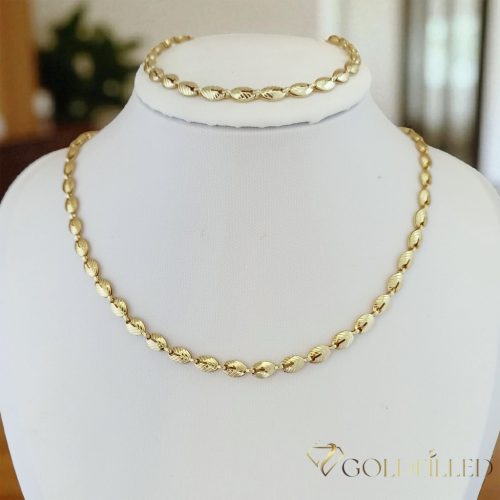 Antialergénny Goldfilled náhrdelník 50cm/4mmmm + náramok 19cm, farba 14K