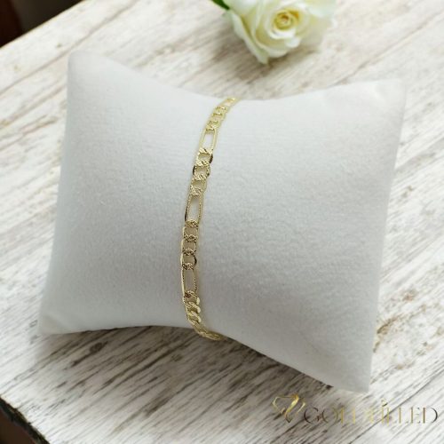 Antialergénny pozlátený náramok „Goldfilled“, dĺžka 19 cm a šírka 4 mm, farba 14K