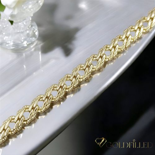 Antialergénny pozlátený náramok „Goldfilled“, dĺžka 19 cm a šírka 7 mm, farba 14K