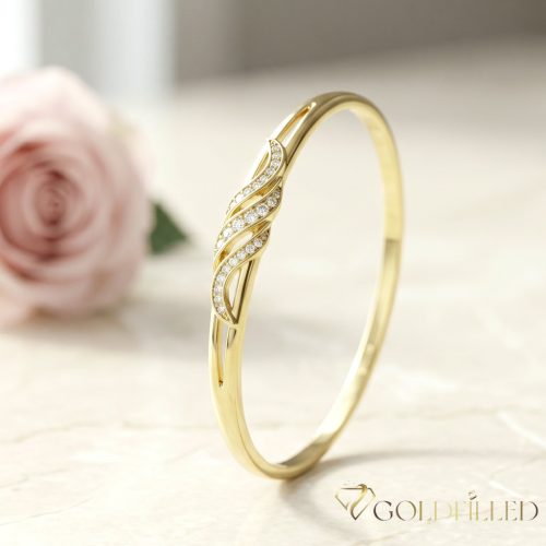 Antialergický náramek „Goldfilled” 7-4mm (14K)  priemer 60mm "otvárateľný"