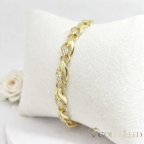   Antialergénny pozlátený náramok „Goldfilled“, dĺžka 18 cm a šírka 7 mm, farba 14K