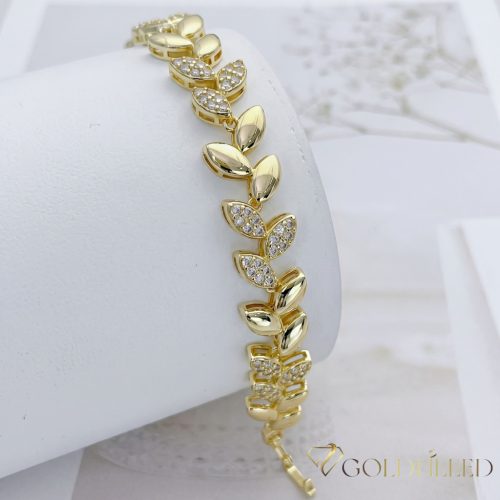 Antialergénny pozlátený náramok „Goldfilled“, dĺžka 17 cm a šírka 14 mm, farba 14K