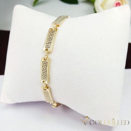 Antialergénny pozlátený náramok „Goldfilled“, dĺžka 17 cm a šírka 5,5 mm, farba 14K