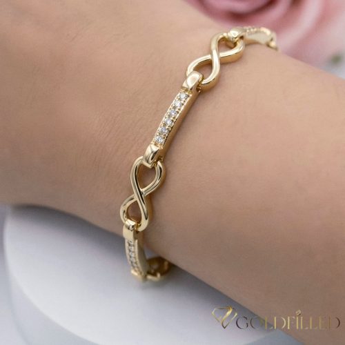 Antialergénny pozlátený náramok „Goldfilled“, dĺžka 17 cm a šírka 5 mm, farba 14K