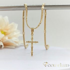   Antialergická Goldfilled náhrdelník 45cm/3mm + prívesok, farba 18K