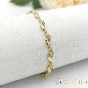   Antialergénny pozlátený náramok „Goldfilled“, dĺžka 17 cm a šírka 6 mm, farba 14K