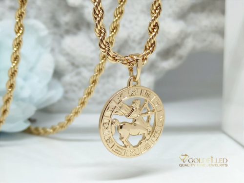 Antialergický náhrdelník Goldfilled 55cm / 3mm + prívesok strelec 18K farba