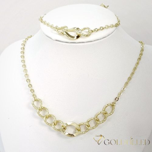 Antialergénny Goldfilled Náhrdelník 45cm/3-12mm + Náramok 17-20cm farba 14K