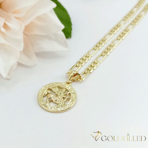 Antialergický náhrdelník Goldfilled 50cm / 4mm + prívesok strelec 14K farba