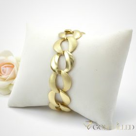   Antialergénny pozlátený náramok „Goldfilled“, dĺžka 19 cm a šírka 18mm, farba 14K