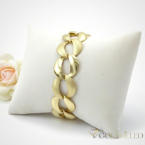 Antialergénny pozlátený náramok „Goldfilled“, dĺžka 19 cm a šírka 18mm, farba 14K