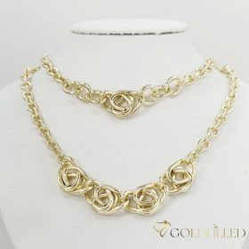   Antialergénny Goldfilled Náhrdelník 45cm/5-19mm + Náramok 17-20cm , farba 14K