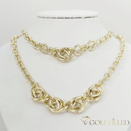 Antialergénny Goldfilled Náhrdelník 45cm/5-19mm + Náramok 17-20cm , farba 14K