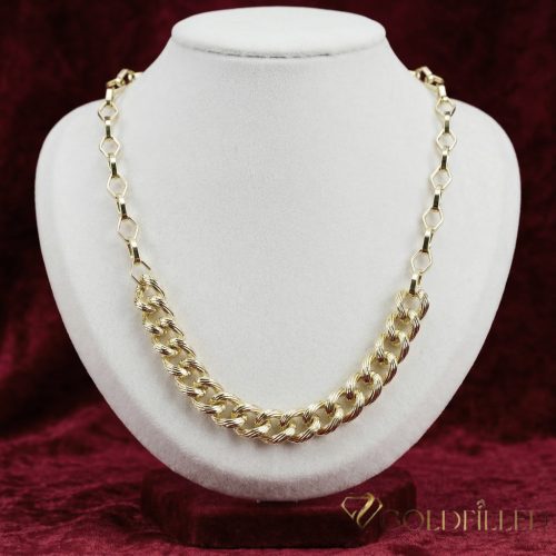 Antialergická pozlátená náhrdelník „Goldfilled“, dĺžka 45 cm a šírka 10 mm, farba 14K