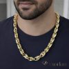 Exkluzívny antialergénny pozlátený náhrdelník „Goldfilled“, 60 cm dlhý a 10 mm hrubý, farba 14K (105 gramm)