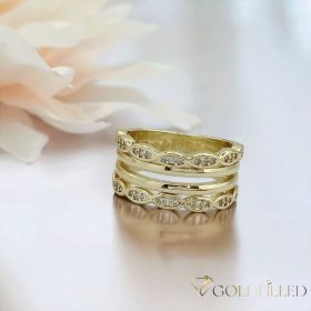   Antialergický prsten „Goldfilled” v různých velikostech, barva 14K