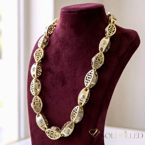 Goldfilled Antialergénny Luxusný Barakka Náhrdelník 70cm Dlhý a 16mm Široký (230g) Farba 14K Multikolor