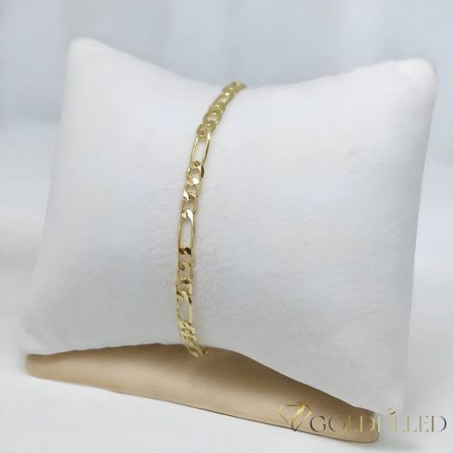 Antialergénny pozlátený náramok „Goldfilled“, dĺžka 19 cm a šírka 4 mm, farba 14K