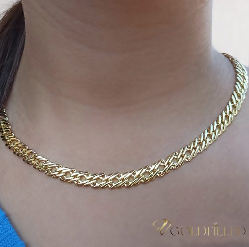 Goldfilled Antialergénny Luxusný Náhrdelník 55cm Dlhý a 7mm Široký Farba 14K