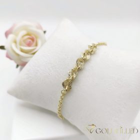   Antialergénny pozlátený náramok „Goldfilled“, dĺžka 17-20cm a šírka 1-5 mm, farba 14K