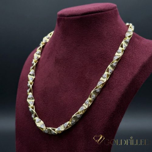 Goldfilled Antialergénny Luxusný Barakka Náhrdelník 60cm Dlhý a 11mm Široký (145g ! ) Farba 14K Multikolor