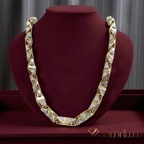 Goldfilled Antialergénny Luxusný Barakka Náhrdelník 60cm Dlhý a 11mm Široký (145g ! ) Farba 14K Multikolor