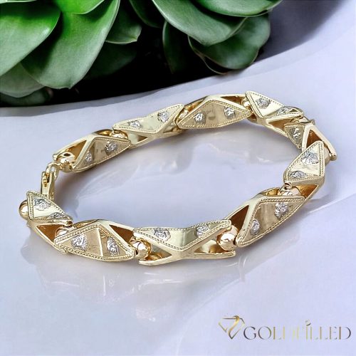 Antialergický náramek „Goldfilled” 22cm /11mm, vícebarevný