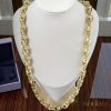 Exkluzívny antialergénny pozlátený náhrdelník „Goldfilled“, 70 cm dlhý a 10 mm hrubý, farba 14K (115 gramm)