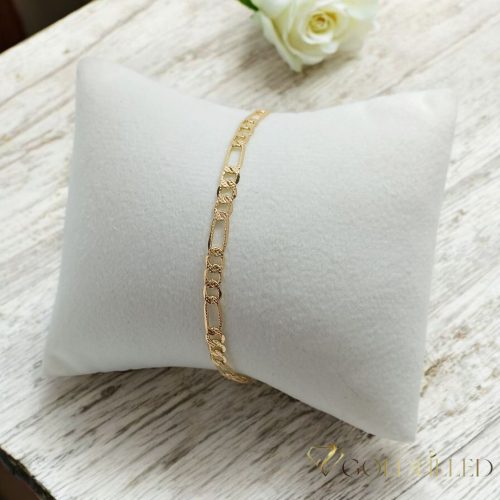 Antialergénny pozlátený náramok „Goldfilled“, dĺžka 19 cm a šírka 3,5 mm, farba 18K