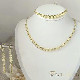   Antialergénny Goldfilled Náhrdelník 45cm/3-5mm + Náramok 17-20cm + Náušnice, farba 14K