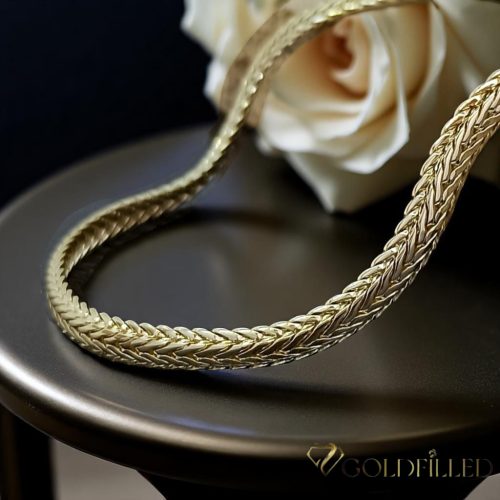Goldfilled Antialergénny Luxusný Náhrdelník 45cm Dlhý a 7mm Široký Farba 14K