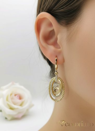 Goldfilled antialergické náušnice 36mm 14K farba